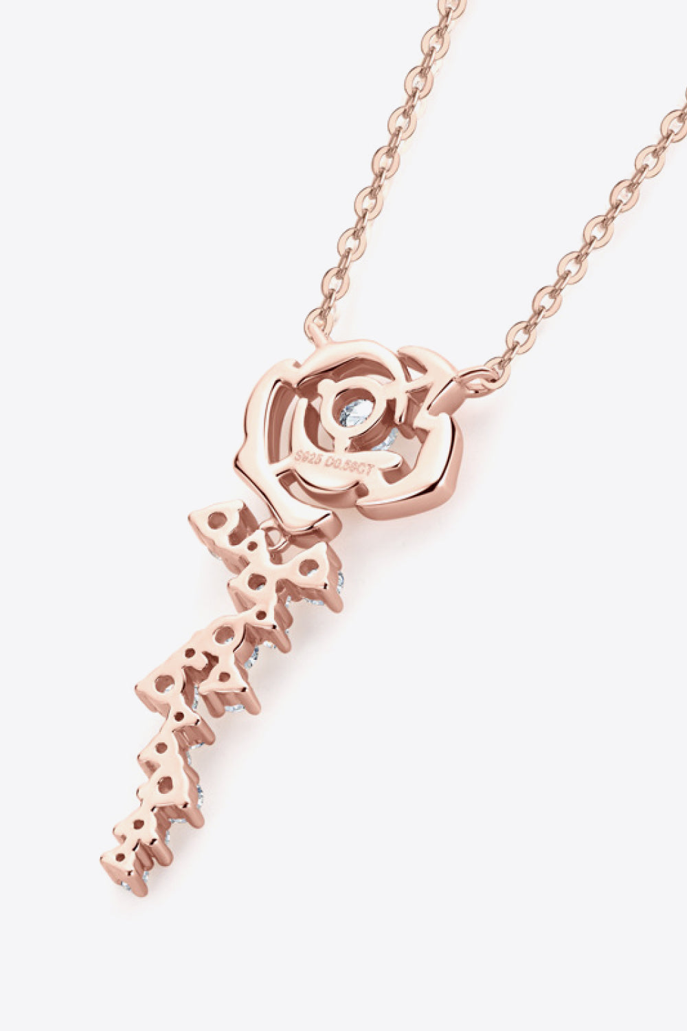 925 Sterling Silver 18K Rose Gold-Plated Pendant Necklace 