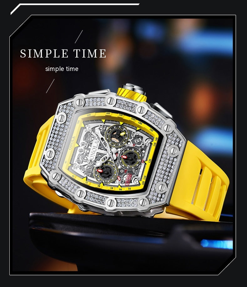 Full Diamond Fashion New Multi-functional Mechanical Watch