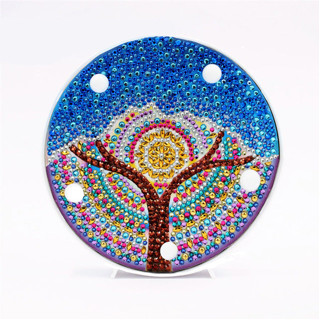 Diamond painting DIY handmade night light four seasons tree