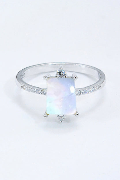 925 Sterling Silver Square Moonstone Ring 