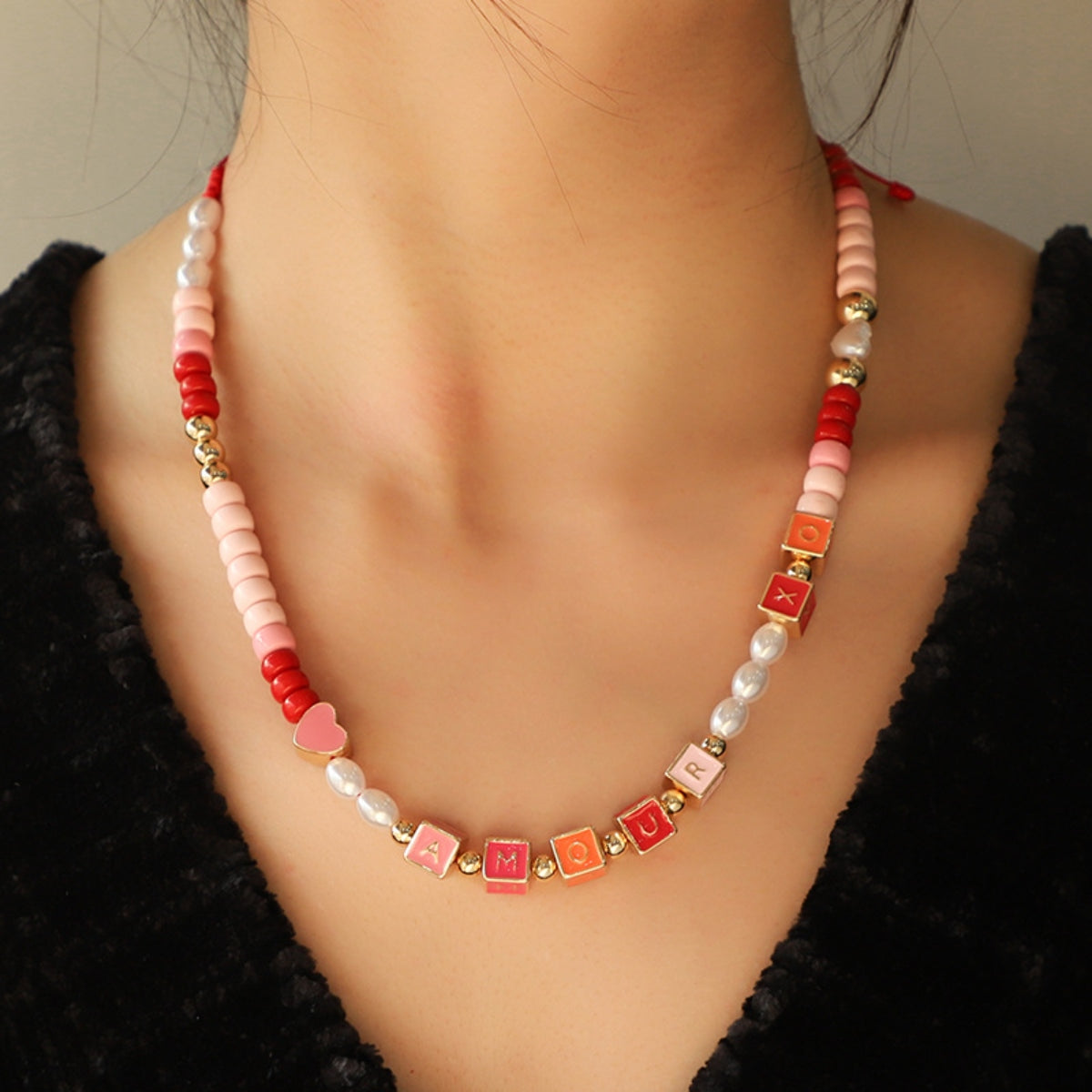 Acrylic Geometric Bead Necklace - Babbazon New Products