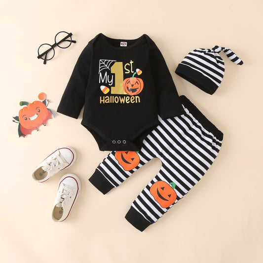 New Foreign Trade Baby Pumpkin Long-sleeved Dressing Room Trousers Suit