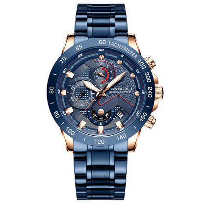 Multi-function six-needle stainless steel watch