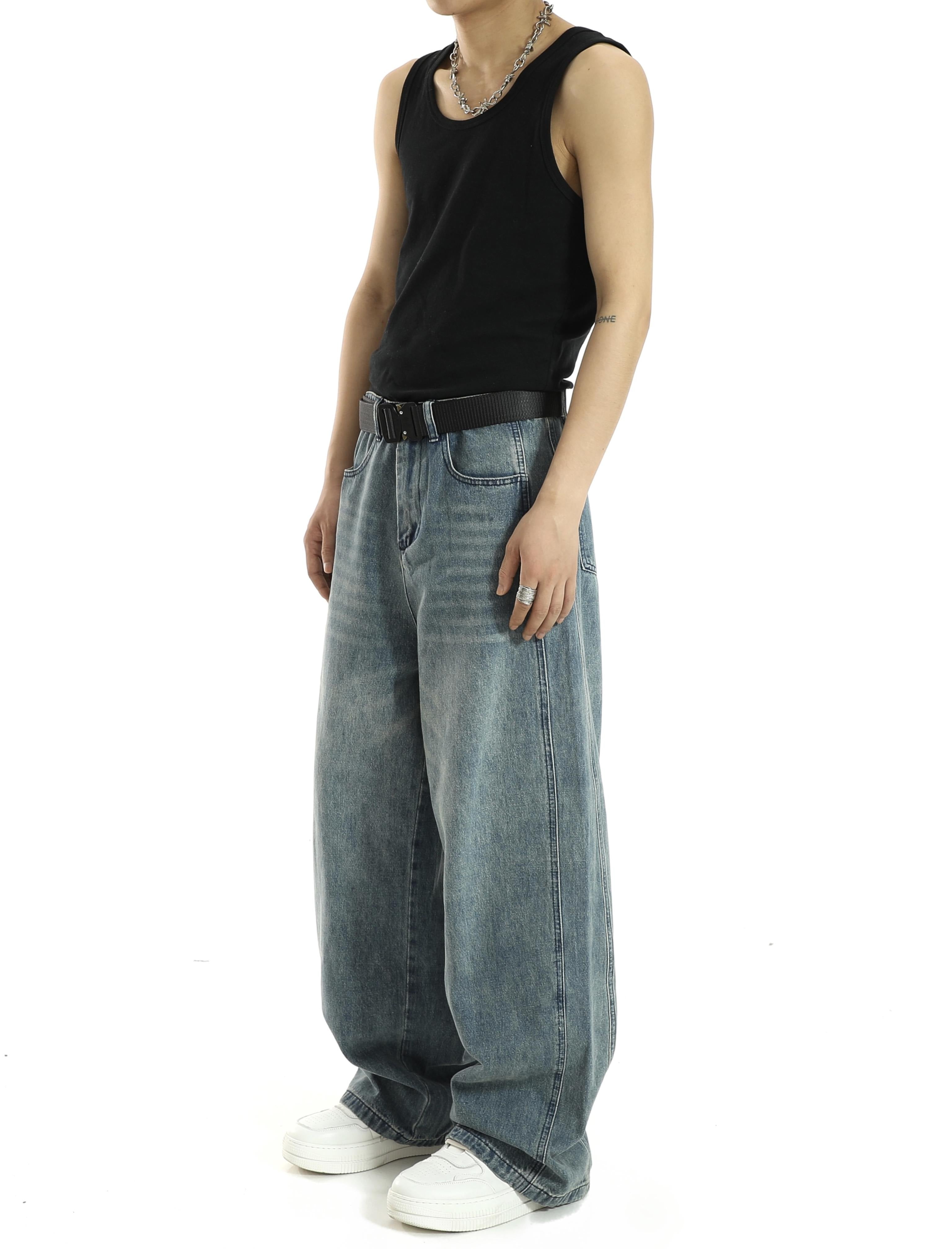 Retro Versatile Wide Leg Jeans Men's New Loose