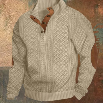 Men's Sweater Digital Printing Polyester Solid Color Retro