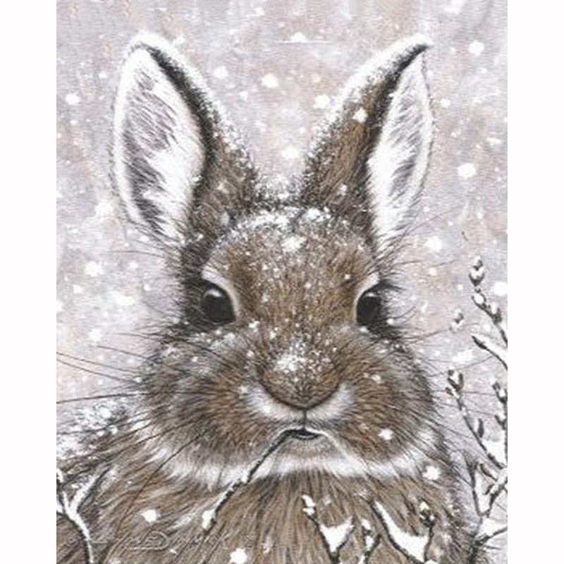 Snow Rabbit Painting Full Diamond Embroidery Cross Stitch Mosaic DIY Rhinestone Room Decoration