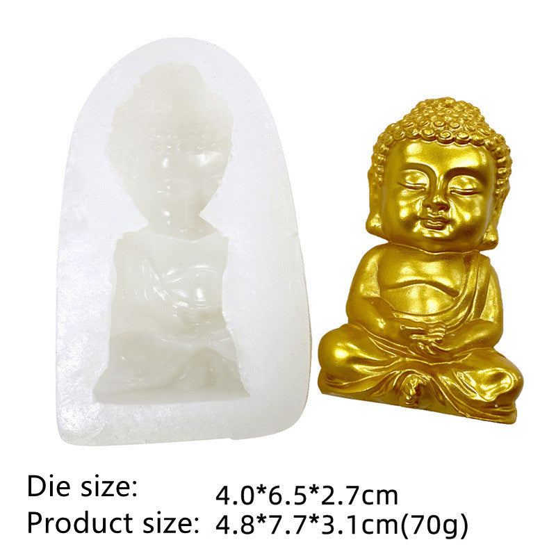 3D Maitreya Buddha Statue Tathagata Candle Aromatherapy Silicone Mold