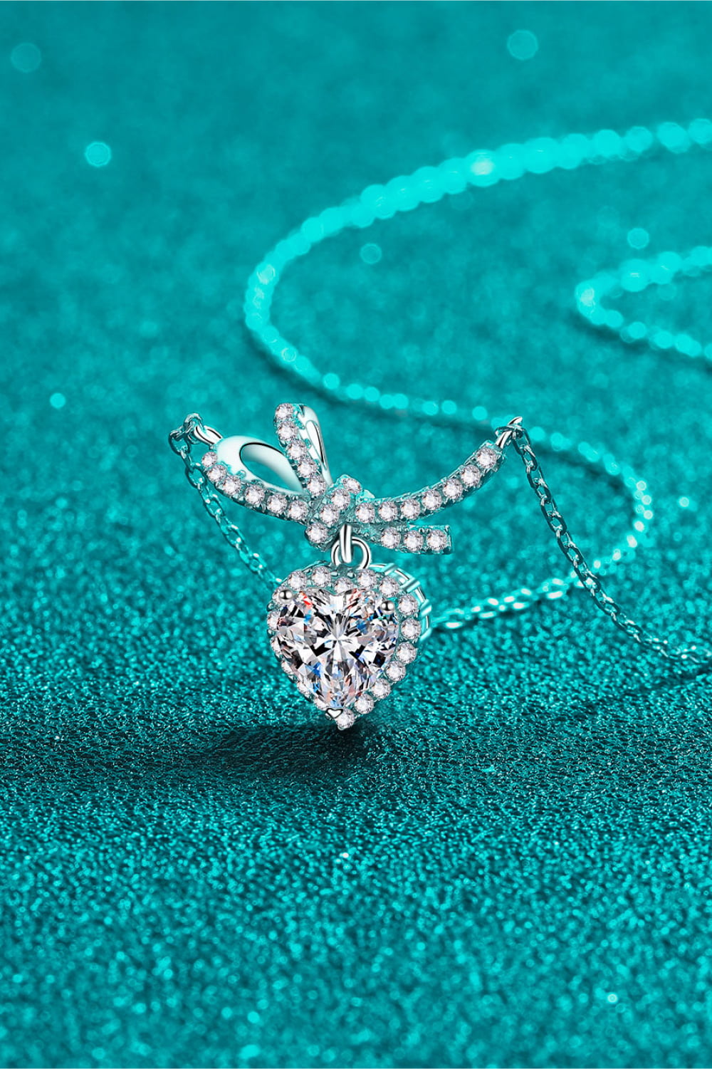 1 Carat Moissanite Heart Pendant Necklace 