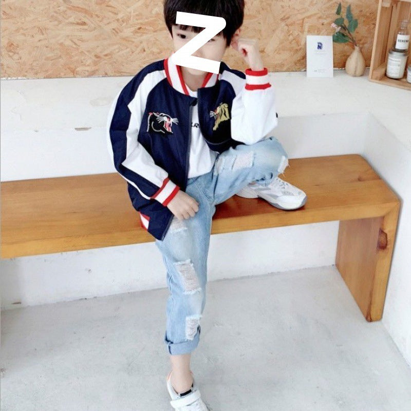 New Printed Boys Denim Long Tide Hot Sale