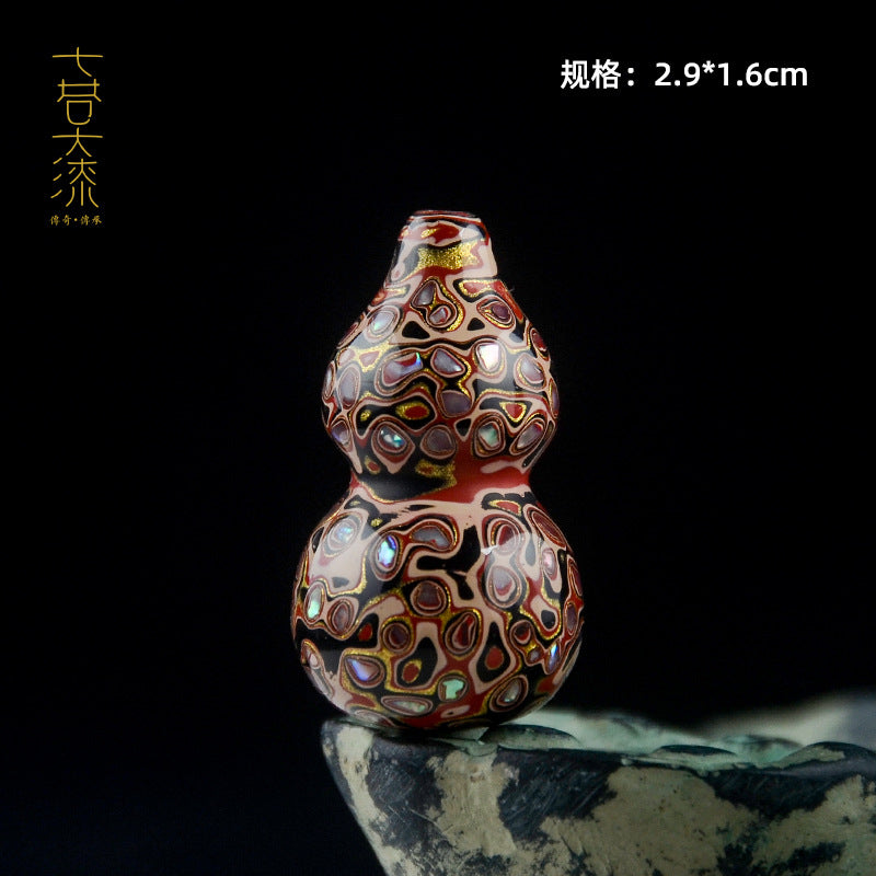 Large Paint Tibet Beads Special-shaped Beads Screw Buddha Beads Fuzhou Lacquerware Handmade Non-heritage