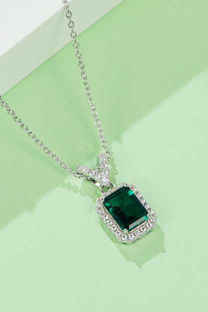 Adored 1.25 Carat Lab-Grown Emerald Pendant Necklace 