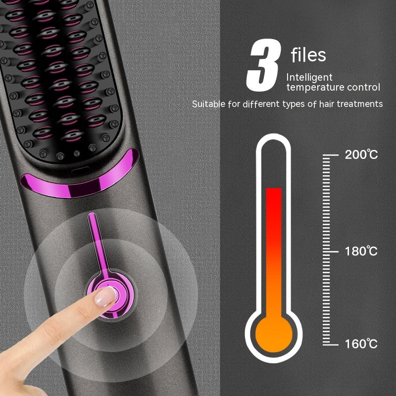 Wireless Straight Comb USB Charging Hairdressing Comb Rolls 