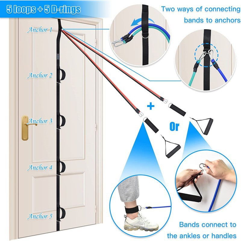 Home Fitness Multi-point Anchor Fitness Accessories Portable Door Strap 