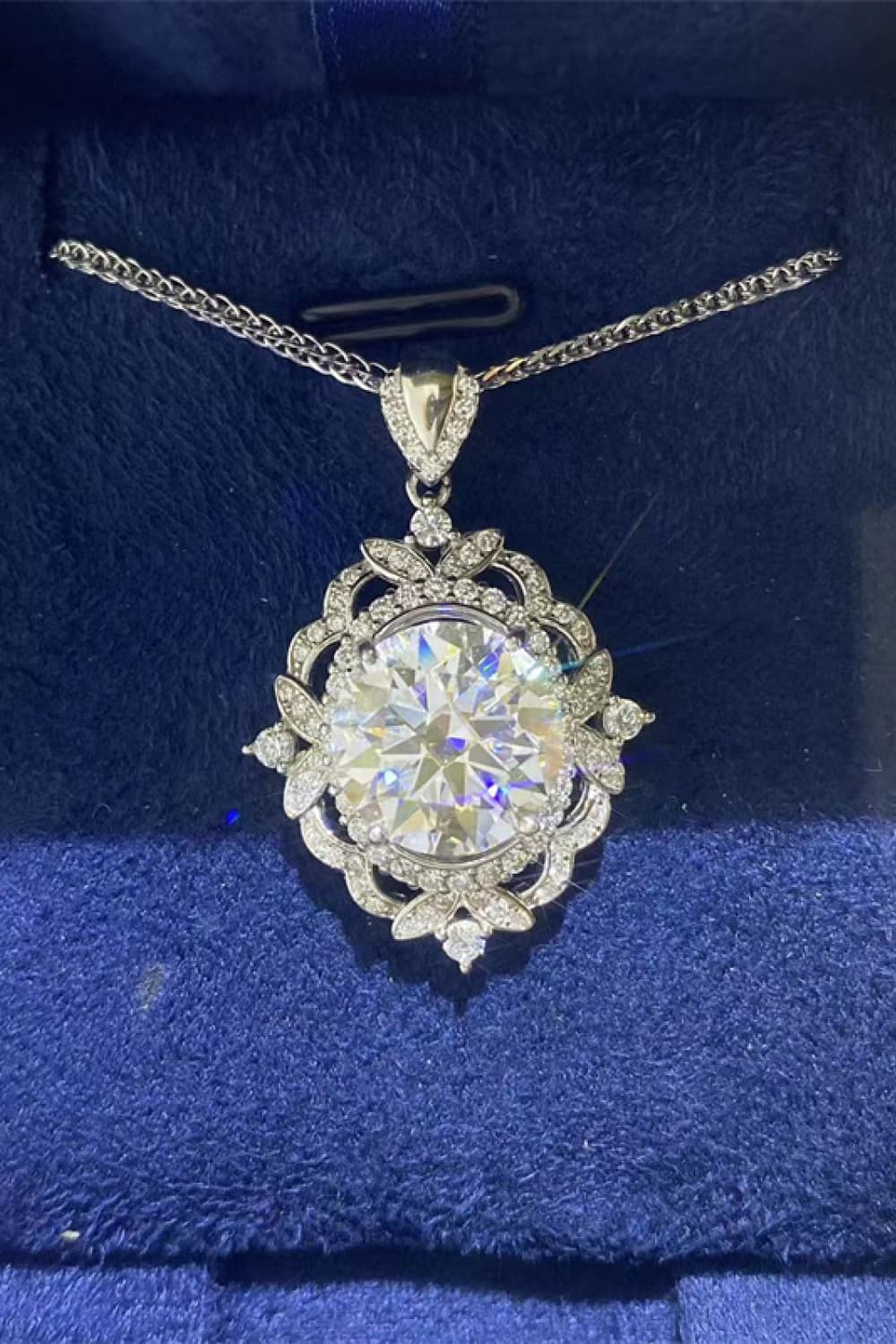 5 Carat Moissanite 925 Sterling Silver Necklace 