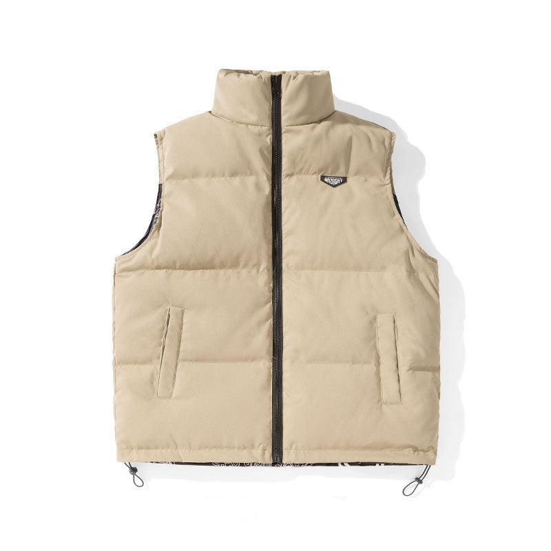 White Duck Down Vest Couple Wear On Both Sides 