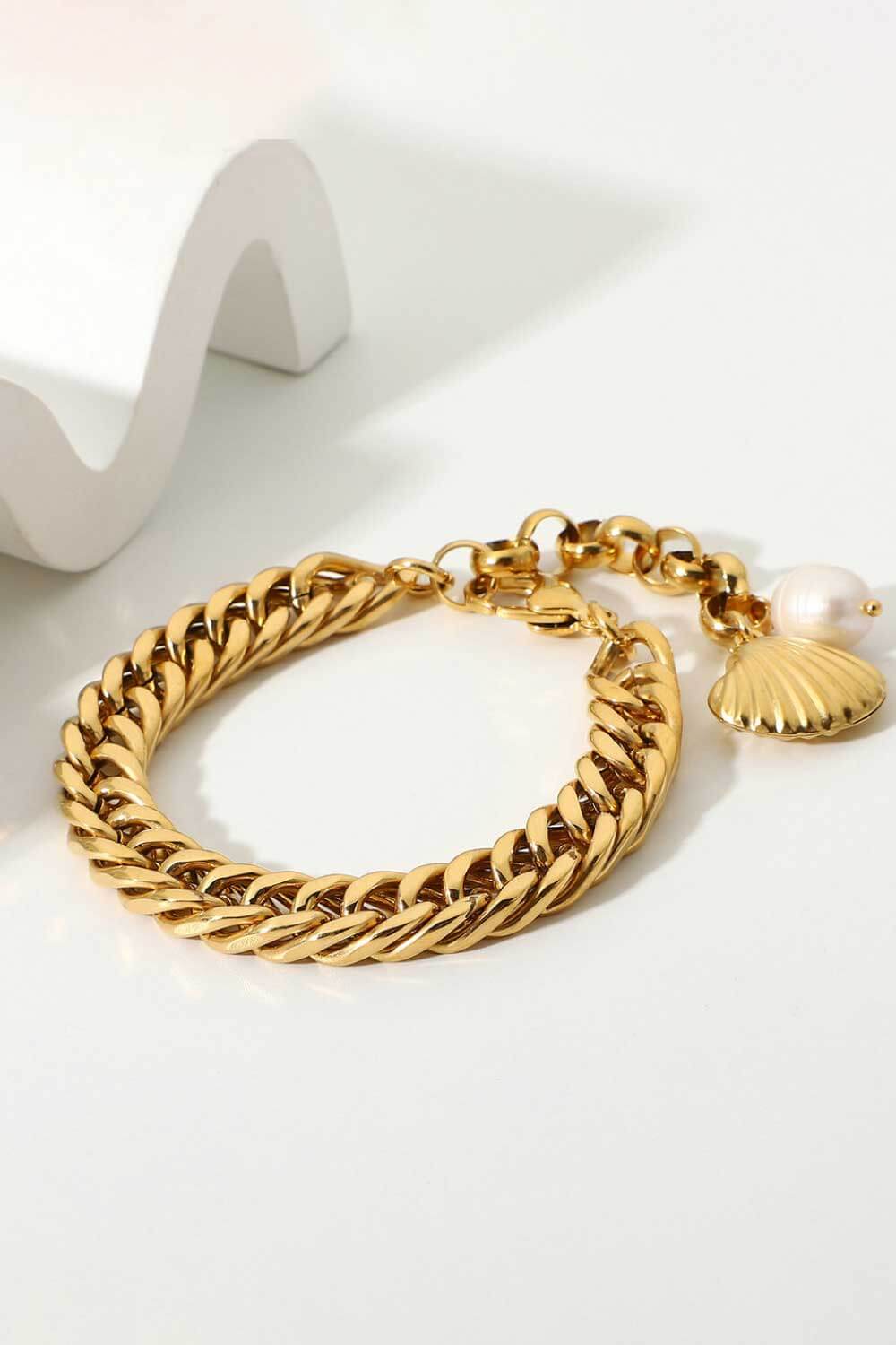 18K Gold-Plated Curb Chain Bracelet 