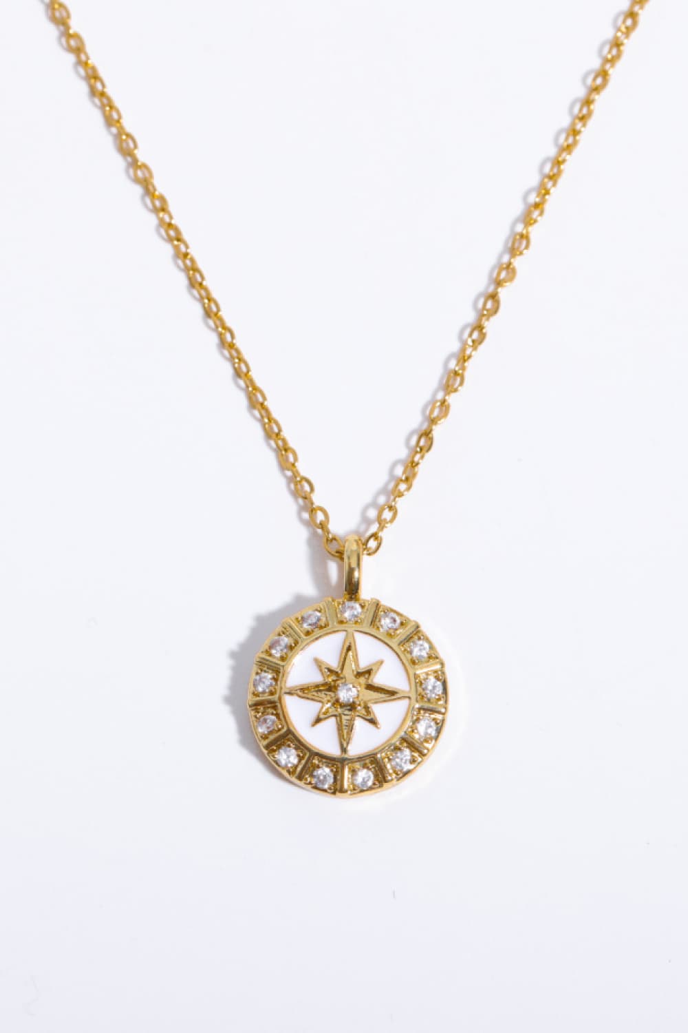 Zircon Decor North Star Pendant Copper Necklace