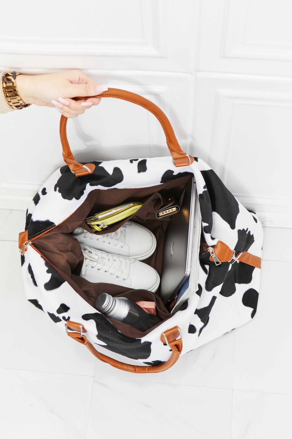 Animal Print Plush Weekender Bag 