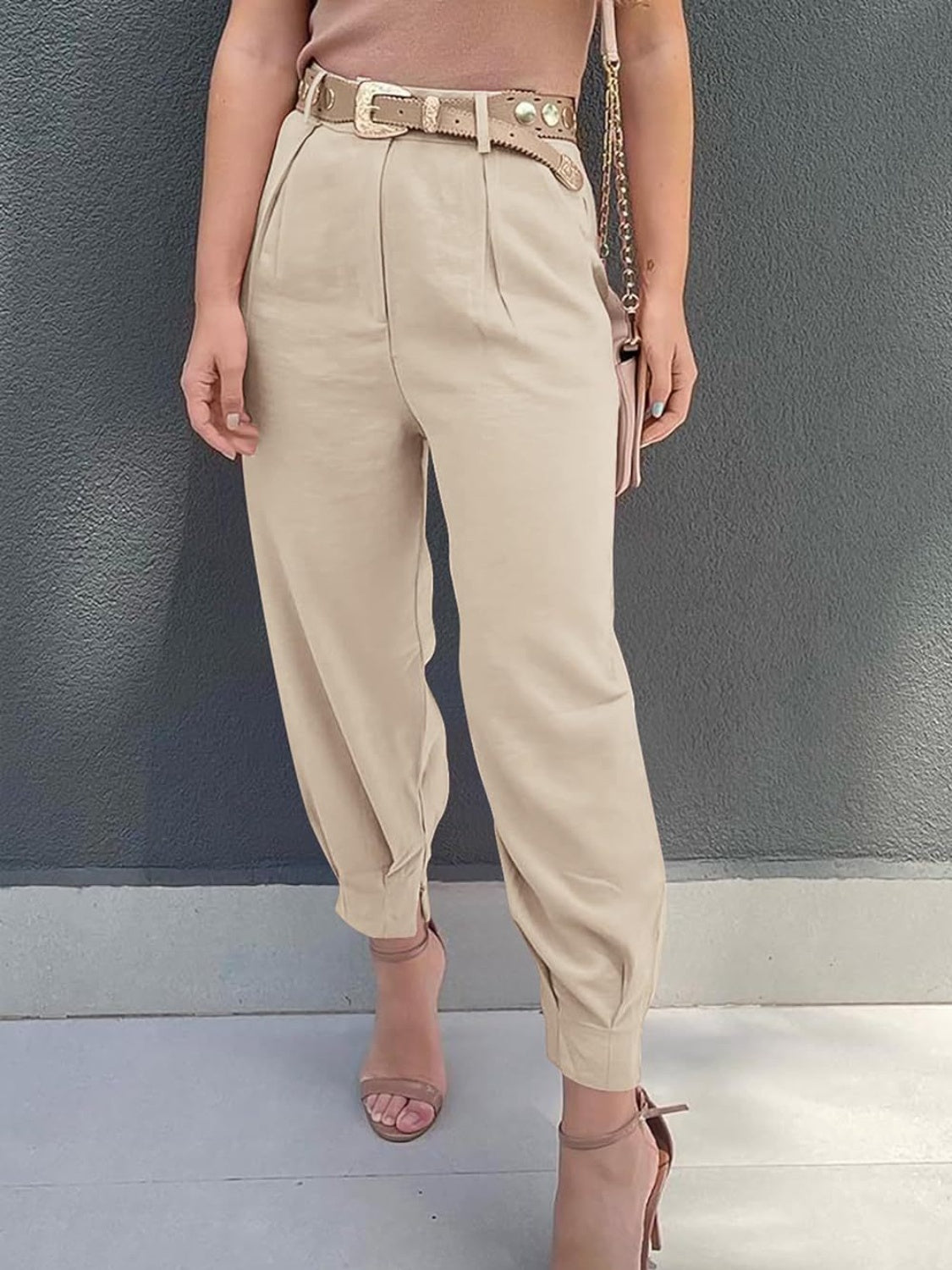 High Waist Cropped Pants 