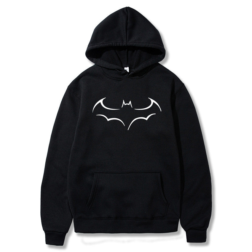 Plush Hoodie men's bat printed sweater for men