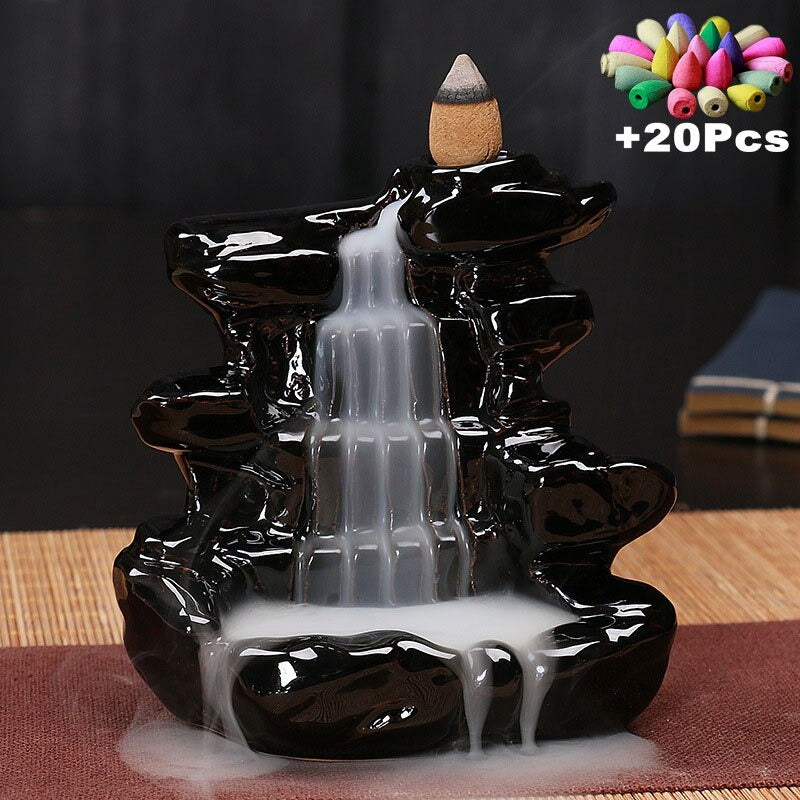 Black Ceramic Incense Burner