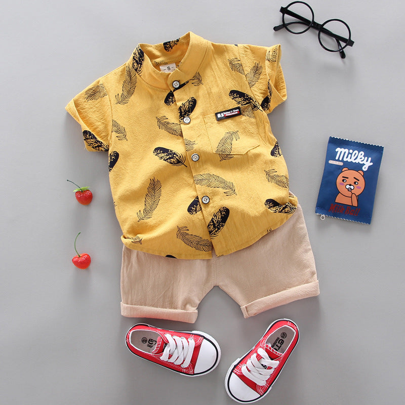 Cartoon two-piece cotton short sleeve shorts