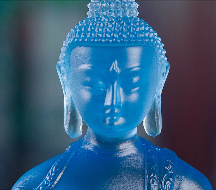 Glazed Yakushi Buddha Statue Base Elevated Resin Ornament