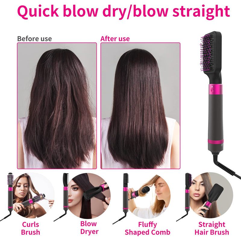 Professional 5 In 1 Hair Dryer Brush Dryer And Straightening Brush Electric Hair Styling Tool Automatic Hair Curler Beauty Supplies Gadgets 