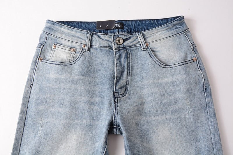 Men's jeans lightly washed holes