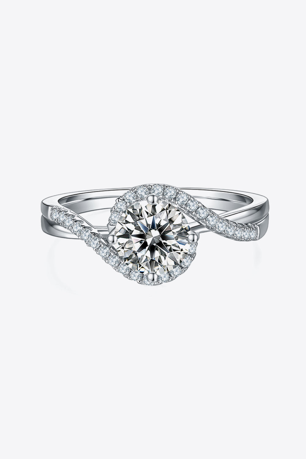 Adored 1 Carat Moissanite 925 Sterling Silver Crisscross Ring 