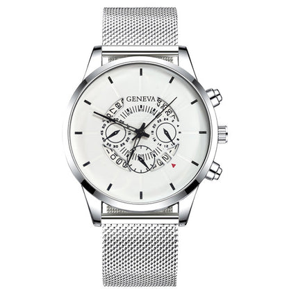 Alloy mesh calendar watch