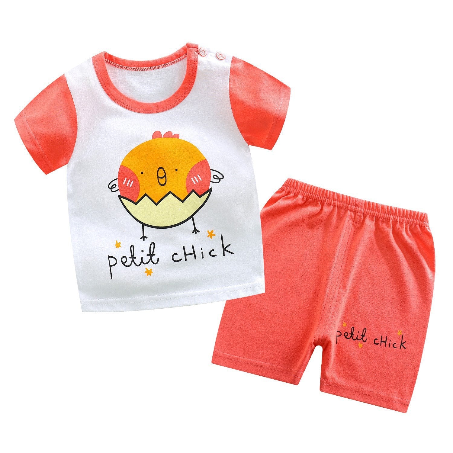 Children's cotton short sleeve suit