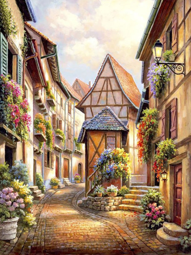 Street Theme Diamond Painting Full 5D Embroidery Landscape Home Decoration