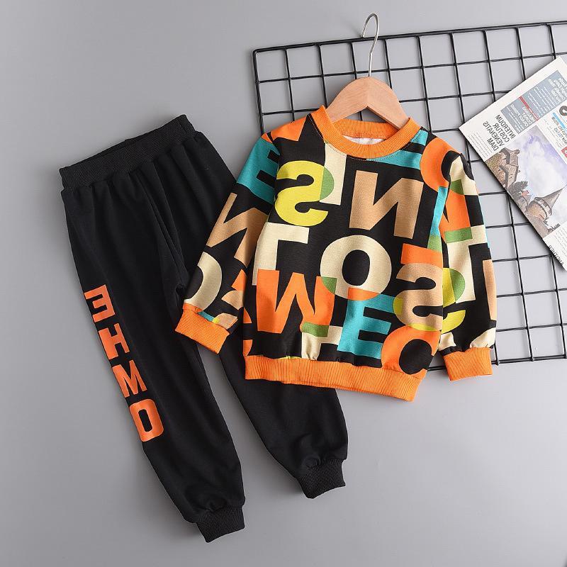 New Boy's Clothing Set All Season Children's Printed Sweatshirt Pants 2-piece Set