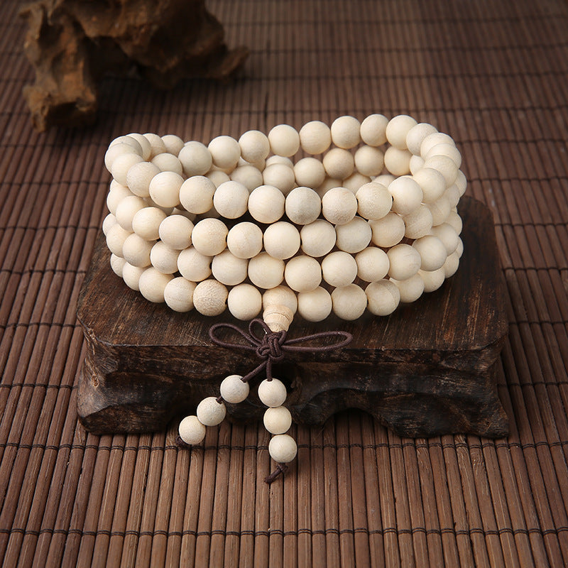 Natural Camphor Wood 108 Buddha Beads Bracelet Without Lacquer Grinding