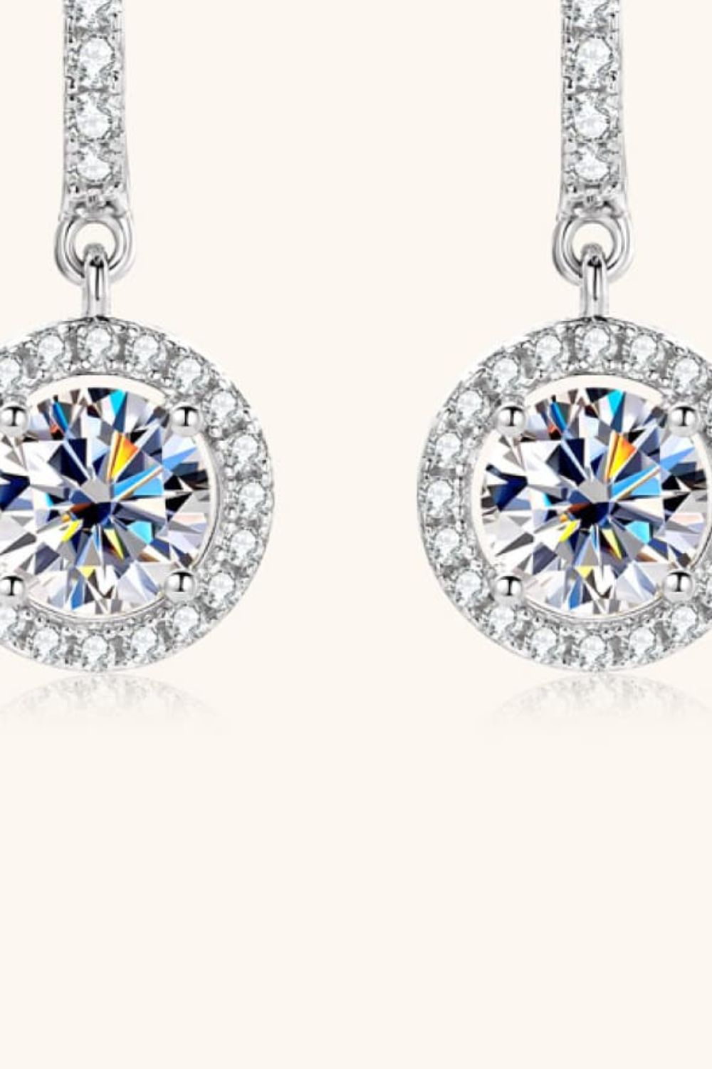 2 Carat Moissanite 925 Sterling Silver Drop Earrings 