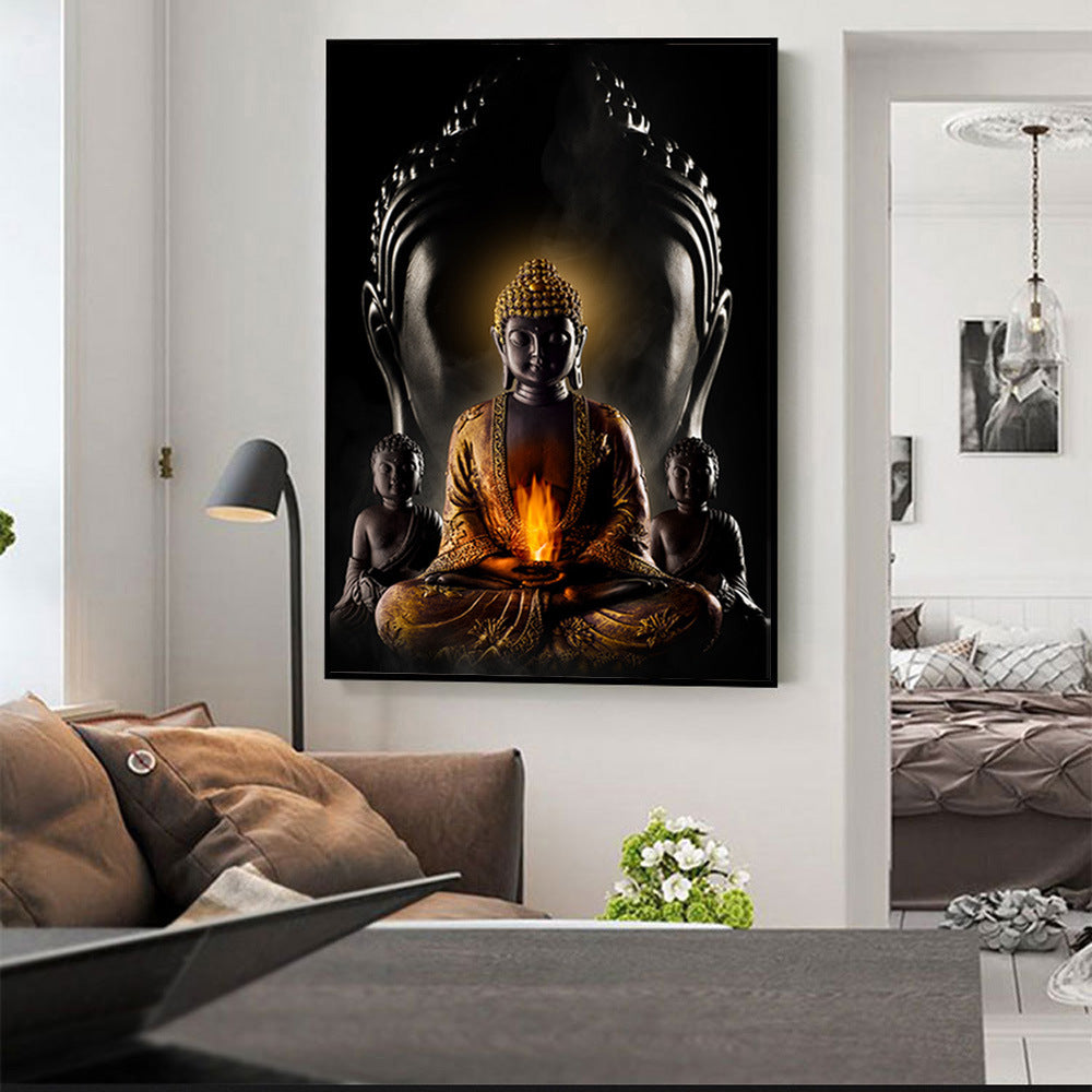 HD Modern Home Single Colorful Buddha Oil Painting On Canvas