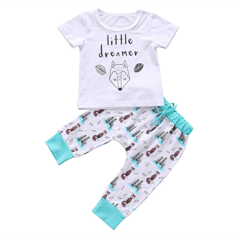 Newborn Baby Clothes Set T-shirt Tops and Pants 