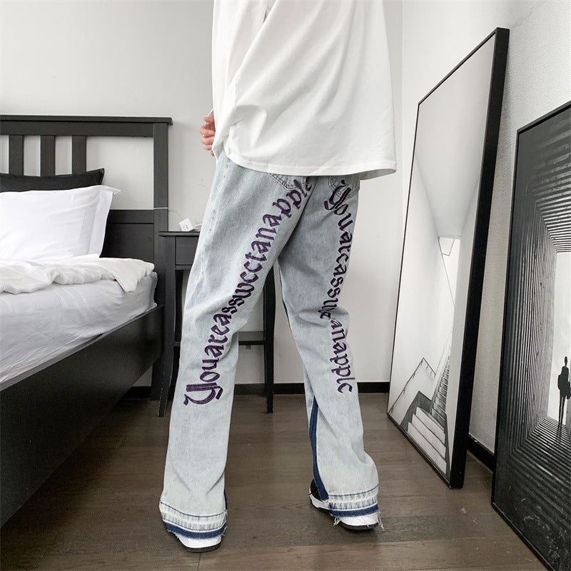 Denim Men's Straight-leg Loose-fitting Wide-leg Pants