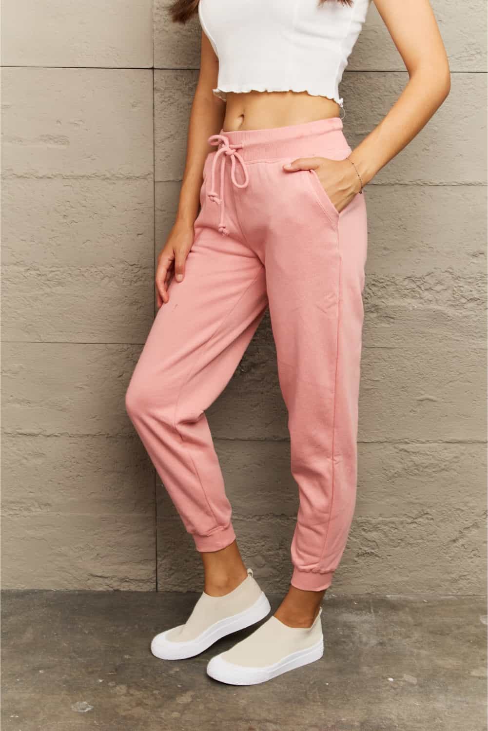 Ninexis Full Size Tie Waist Long Sweatpants 