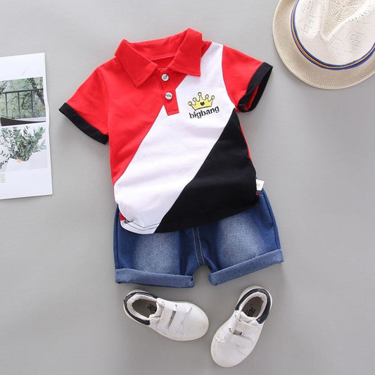 Two-piece short sleeve t-shirt