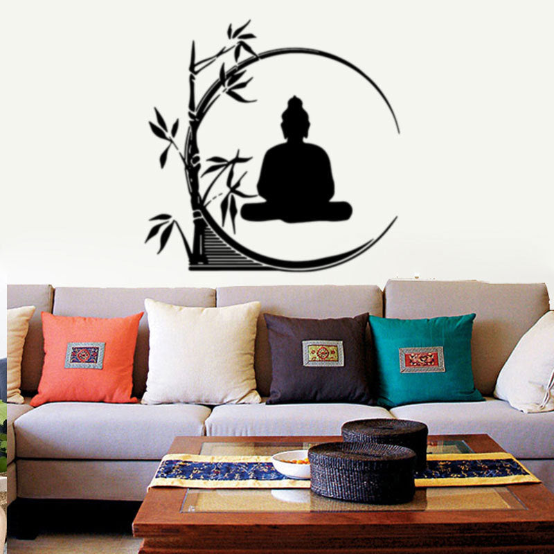 Bamboo Buddha Waterproof Wall Sticker