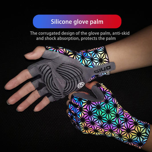 Colorful Color Changing Cycling Gloves Non-slip 