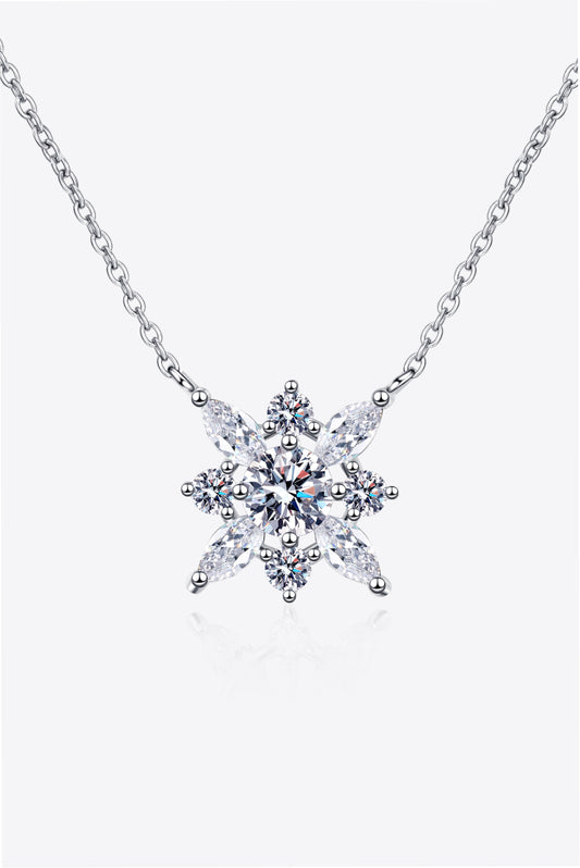 Moissanite Rhodium-Plated Necklace 