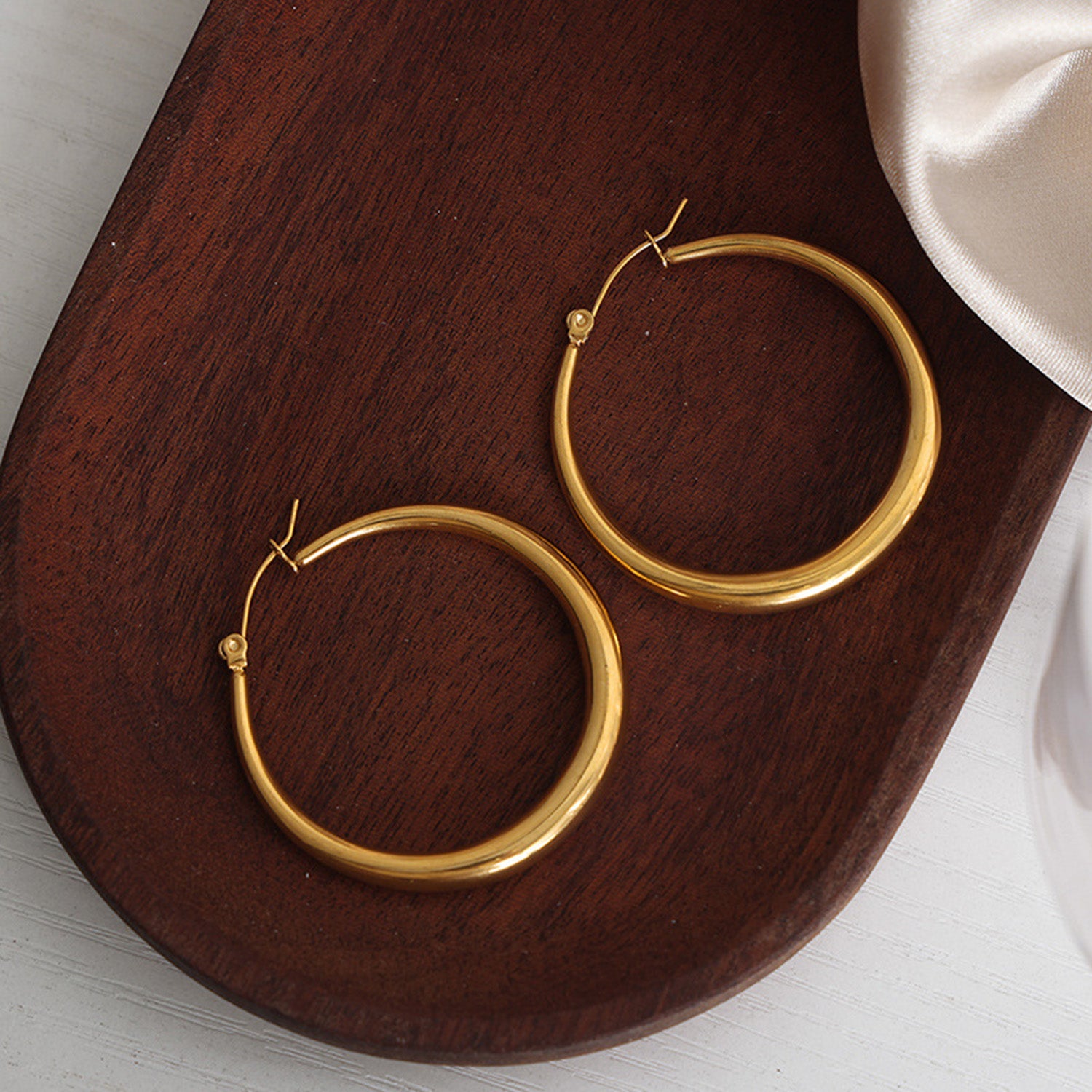 18K Gold-Plated Hoop Earrings 