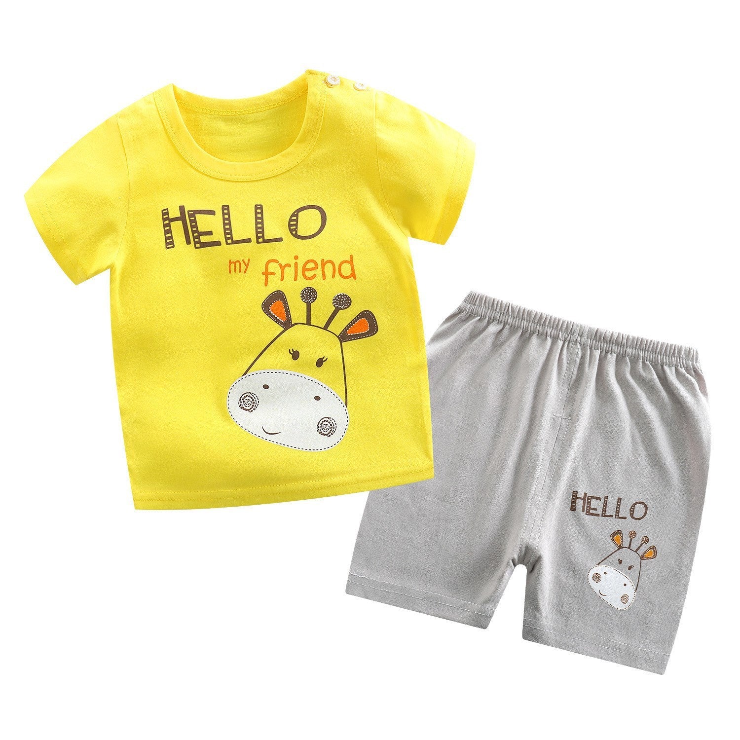 Children's cotton short sleeve suit