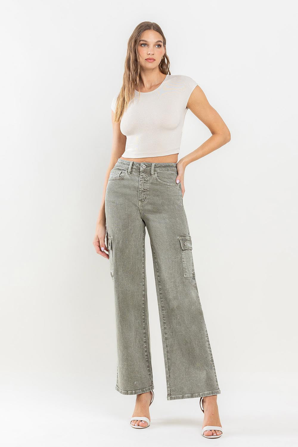 Vervet by Flying Monkey 90's Super High Rise Cargo Jeans 