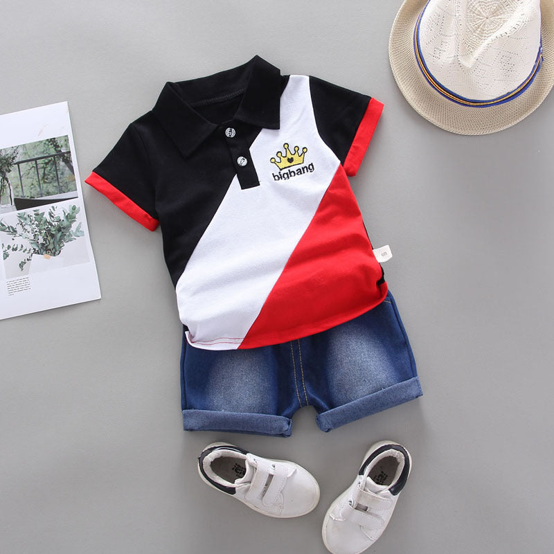 Two-piece short sleeve t-shirt