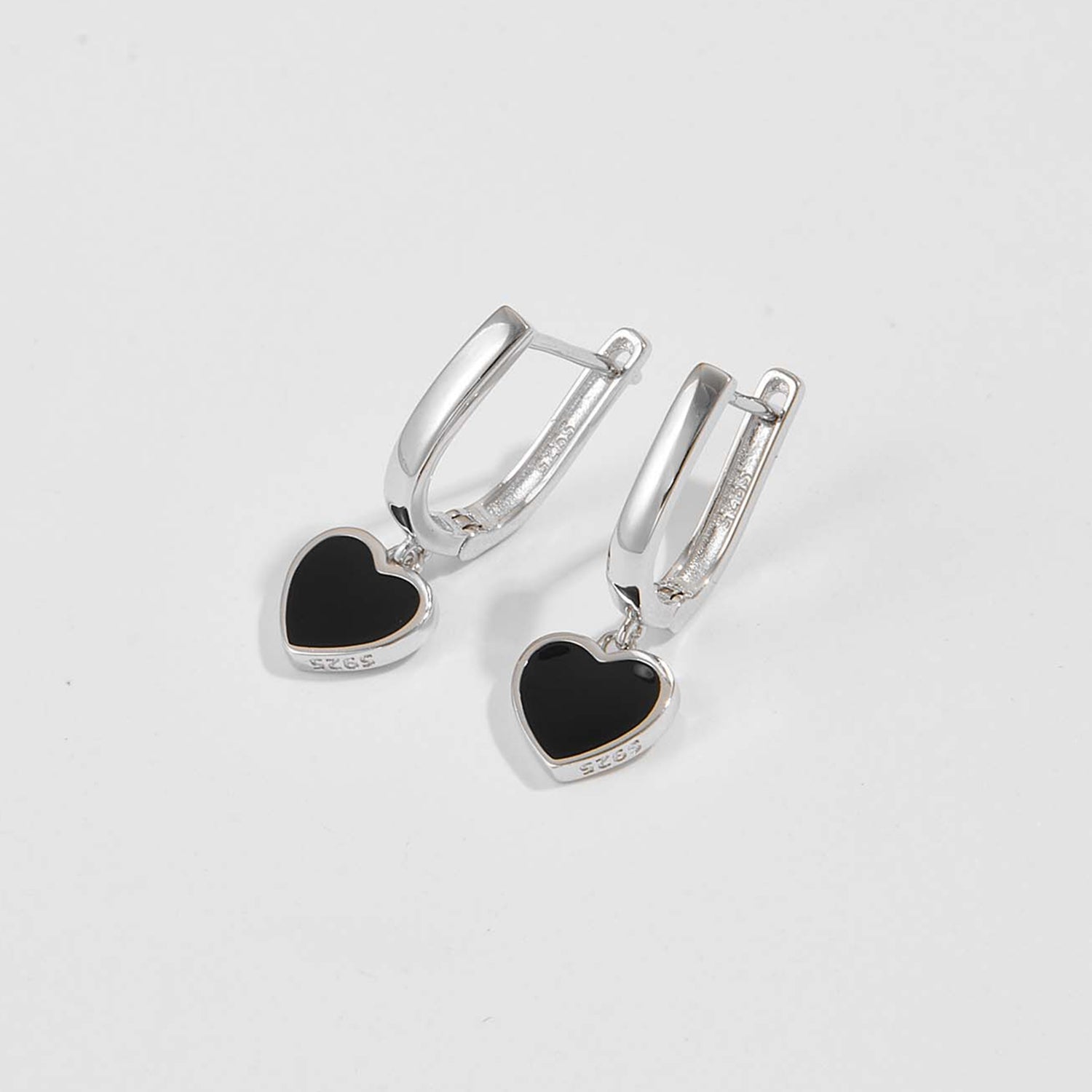 925 sterling silver Heart Drop Earrings 