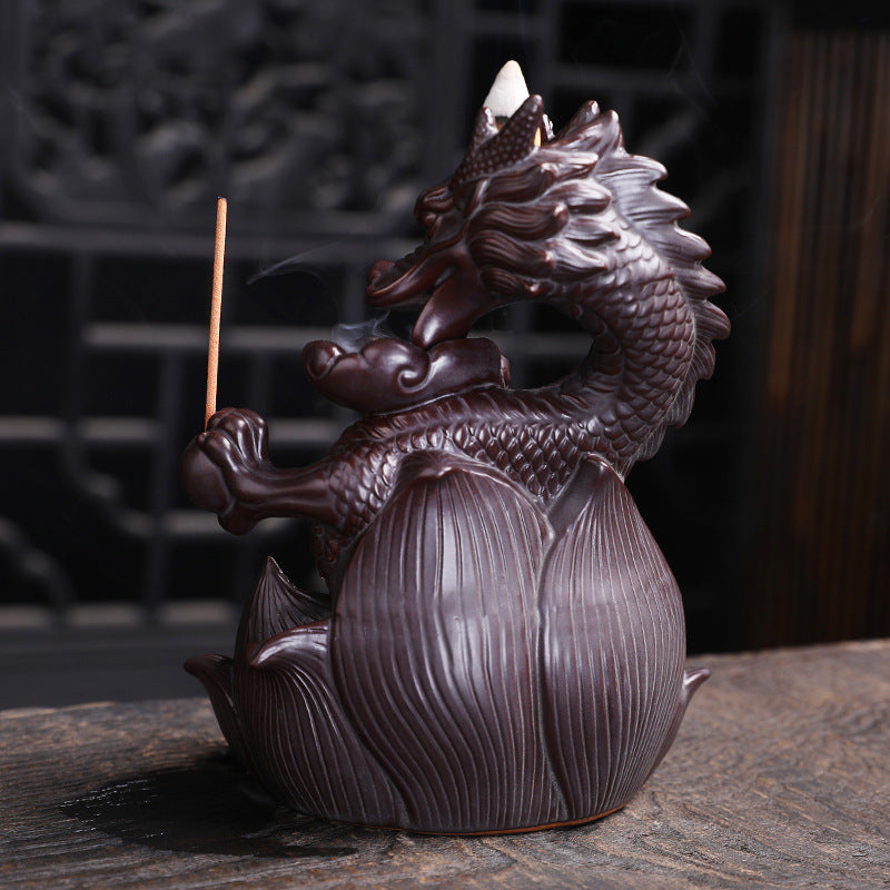 Ceramic Chinese Xianglong Backflow Incense Burner